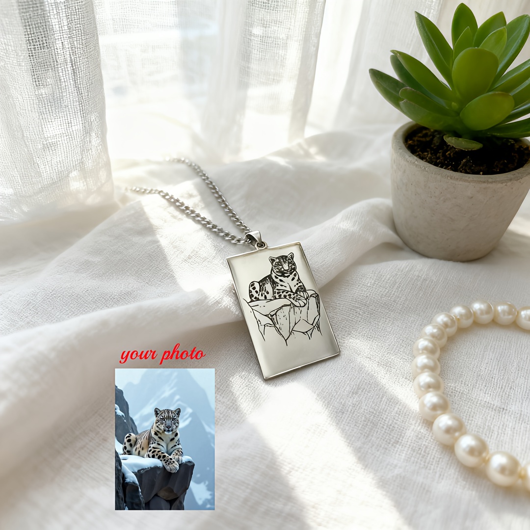 Personalized Custom Photo Engraved Necklace — Unique Gift